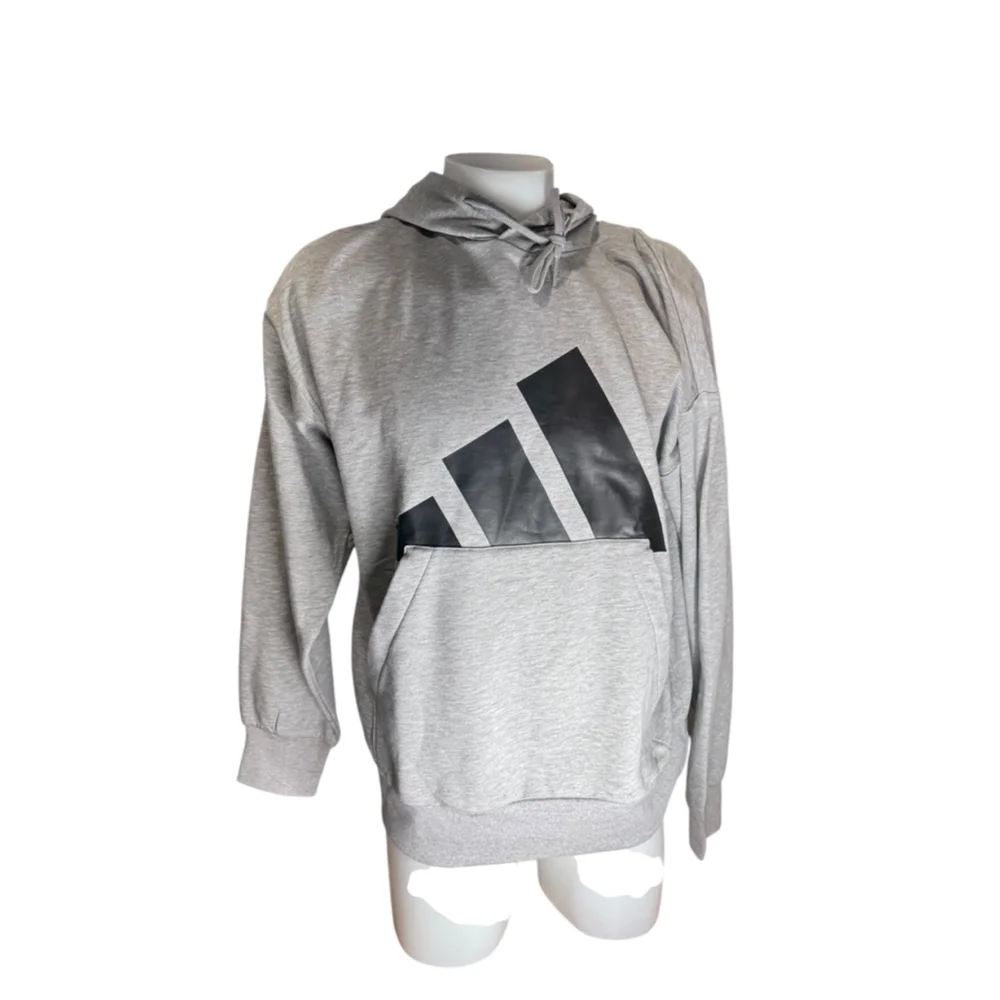 Men's Adidas Grey & Black Logo Hoodie XL